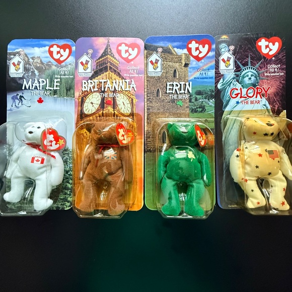 Ty Other - Ty Beanie Babies Maple, Britannia, Erin, and Glory Bears